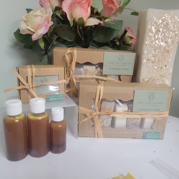 PureandNatural Goat Milk Soap gift box 9oz Hand Crafted w soap saver/exfoliating - Picture 7 of 14